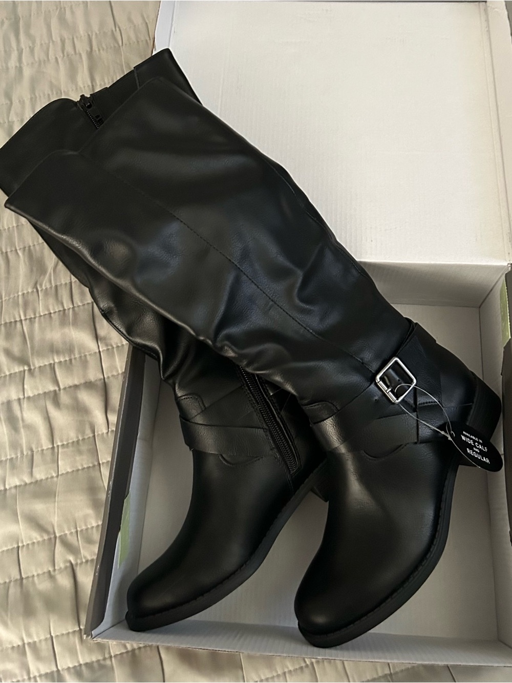 Style & Co. Black Over-the-Knee Riding Boots with Buckle